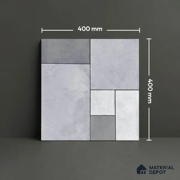 Stone Look Floor Tile TL 09372 | Matte Finish 16 x 16 inch Vitrified Tile - 12 mm | Suitable For Kitchen, Bathroom, Bedroom & Office | Pattern Alignment May Vary | 2-3 mm Spacer is Mandatory