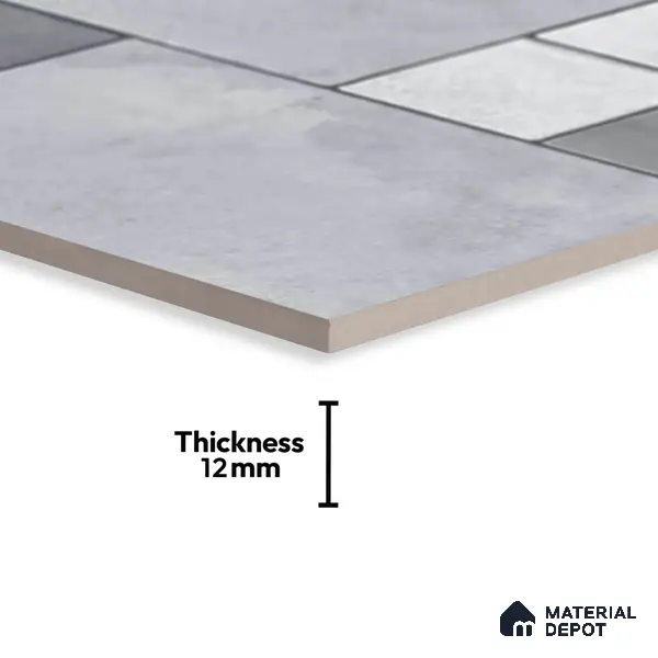 Stone Look Floor Tile TL 09372 | Matte Finish 16 x 16 inch Vitrified Tile - 12 mm | Suitable For Kitchen, Bathroom, Bedroom & Office | Pattern Alignment May Vary | 2-3 mm Spacer is Mandatory