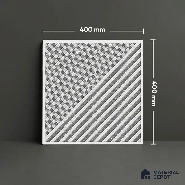 Patterned Look Floor Tile TL 09362 | Matte Finish 16 x 16 inch Vitrified Tile - 12 mm | Suitable For Kitchen, Bathroom, Bedroom & Office | Pattern Alignment May Vary | 2-3 mm Spacer is Mandatory