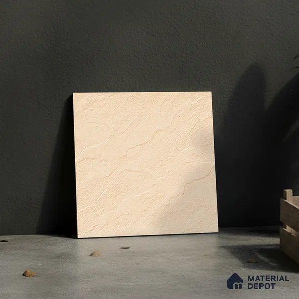Stone Look Floor Tile TL 09367 D | Matte Finish 16 x 16 inch Vitrified Tile - 12 mm | Suitable For Kitchen, Bathroom, Bedroom & Office | Pattern Alignment May Vary | 2-3 mm Spacer is Mandatory