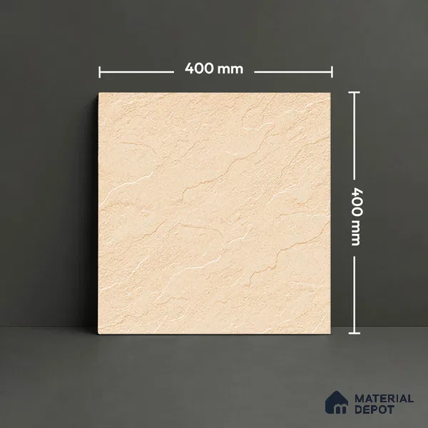 Stone Look Floor Tile TL 09367 D | Matte Finish 16 x 16 inch Vitrified Tile - 12 mm | Suitable For Kitchen, Bathroom, Bedroom & Office | Pattern Alignment May Vary | 2-3 mm Spacer is Mandatory