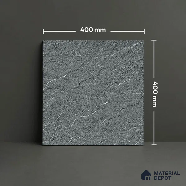Stone Look Floor Tile TL 09367 | Matte Finish 16 x 16 inch Vitrified Tile - 12 mm | Suitable For Kitchen, Bathroom, Bedroom & Office | Pattern Alignment May Vary | 2-3 mm Spacer is Mandatory