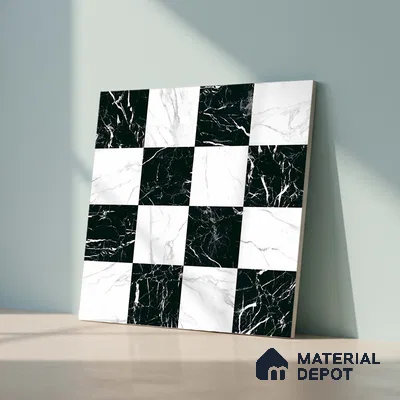 Marble Look Floor Tile TL 09398 | Matte Finish 2 ft x 2 ft Vitrified Tile - 12 mm | Suitable For Kitchen, Bathroom, Bedroom & Office