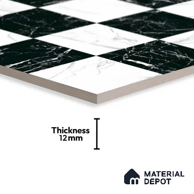 Marble Look Floor Tile TL 09398 | Matte Finish 2 ft x 2 ft Vitrified Tile - 12 mm | Suitable For Kitchen, Bathroom, Bedroom & Office