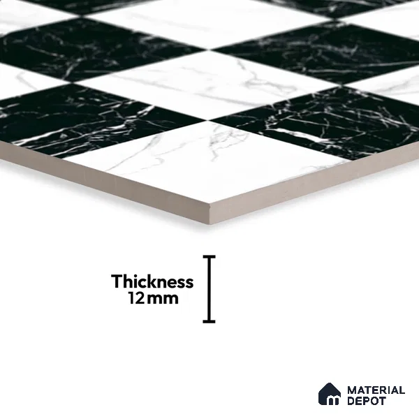 Marble Look Floor Tile TL 09398 | Matte Finish 2 ft x 2 ft Vitrified Tile - 12 mm | Suitable For Kitchen, Bathroom, Bedroom & Office
