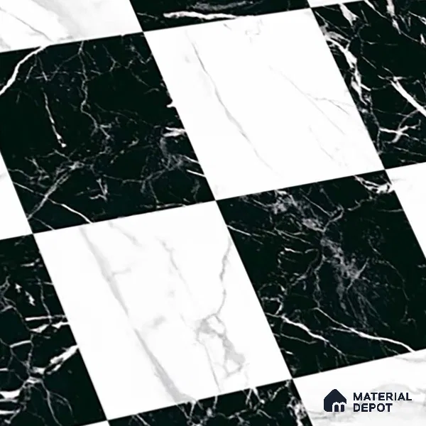 Marble Look Floor Tile TL 09398 | Matte Finish 2 ft x 2 ft Vitrified Tile - 12 mm | Suitable For Kitchen, Bathroom, Bedroom & Office