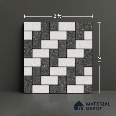 Stone Look Floor Tile TL 09402 | Matte Finish 2 ft x 2 ft Vitrified Tile - 12 mm | Suitable For Kitchen, Bathroom & Dining Area | Please Expect a Slight Variation of Pattern