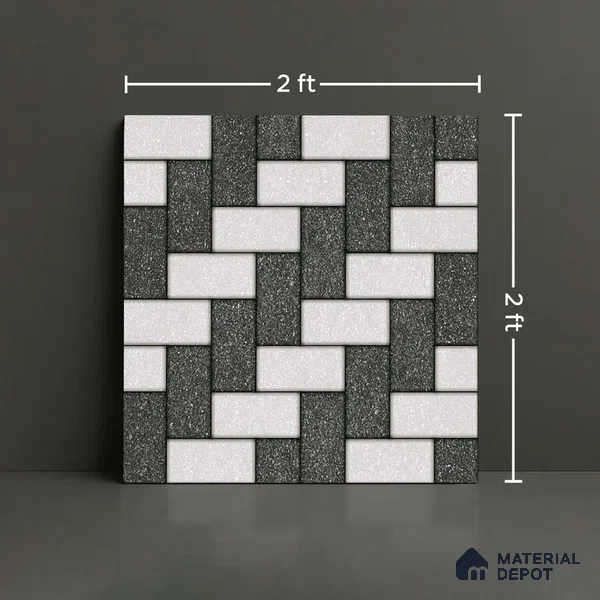 Stone Look Floor Tile TL 09402 | Matte Finish 2 ft x 2 ft Vitrified Tile - 12 mm | Suitable For Kitchen, Bathroom & Dining Area | Please Expect a Slight Variation of Pattern