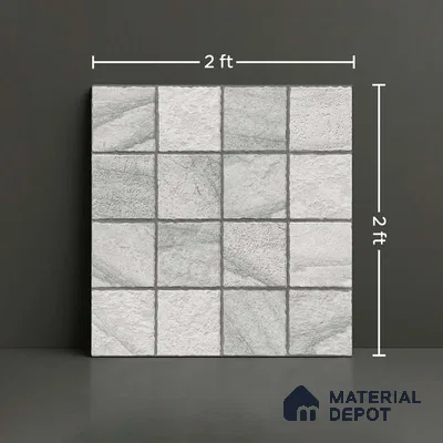 Stone Floor Tile TL 09401 B Frost Stone 2 ft x 2 ft Matte Finish Anti Skid Vitrified Tile - 12 mm | Suitable for Balcony, Terrace & Coutyard