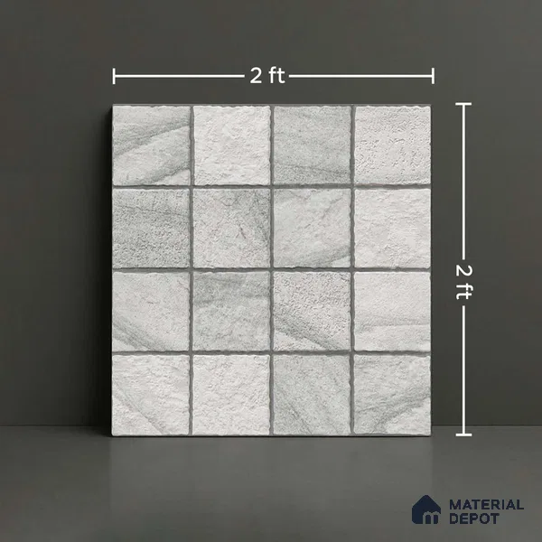 Stone Floor Tile TL 09401 B Frost Stone 2 ft x 2 ft Matte Finish Anti Skid Vitrified Tile - 12 mm | Suitable for Balcony, Terrace & Coutyard