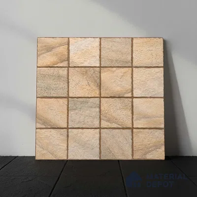 Stone Floor Tile TL 09401 Ashen Rock 2 ft x 2 ft Matte Finish Anti Skid Vitrified Tile - 12 mm | Suitable for Balcony, Terrace & Coutyard