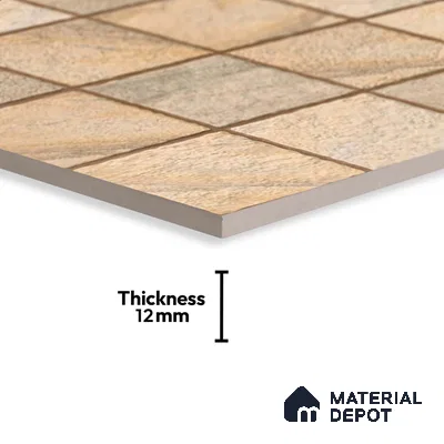 Stone Floor Tile TL 09401 Ashen Rock 2 ft x 2 ft Matte Finish Anti Skid Vitrified Tile - 12 mm | Suitable for Balcony, Terrace & Coutyard