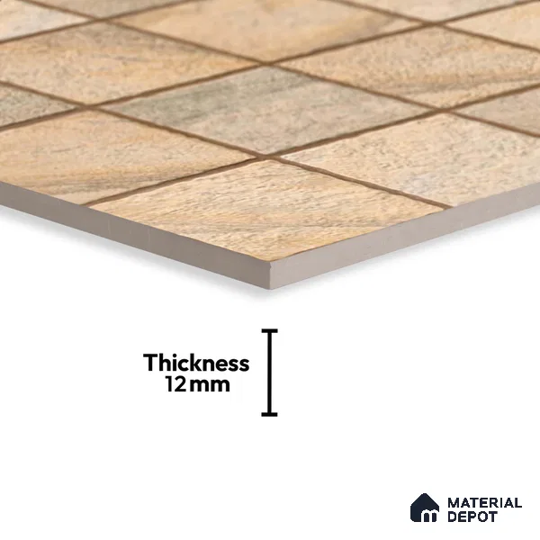 Stone Floor Tile TL 09401 Ashen Rock 2 ft x 2 ft Matte Finish Anti Skid Vitrified Tile - 12 mm | Suitable for Balcony, Terrace & Coutyard