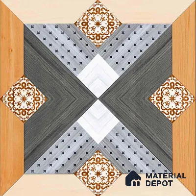 Wood Look Floor Tile TL 09396 | Matte Finish 2 ft x 2 ft Vitrified Tile - 9 mm | Suitable For Kitchen, Bathroom, Bedroom & Office