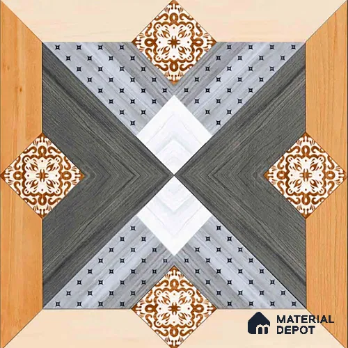 Wood Look Floor Tile TL 09396 | Matte Finish 2 ft x 2 ft Vitrified Tile - 9 mm | Suitable For Kitchen, Bathroom, Bedroom & Office