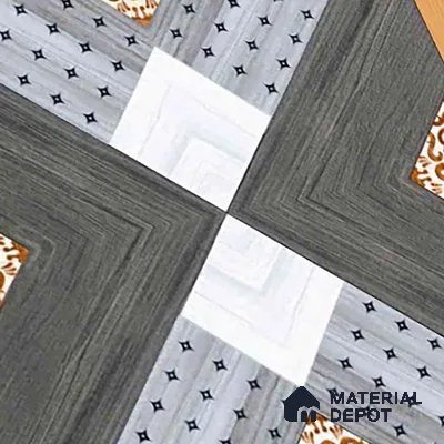 Wood Look Floor Tile TL 09396 | Matte Finish 2 ft x 2 ft Vitrified Tile - 9 mm | Suitable For Kitchen, Bathroom, Bedroom & Office