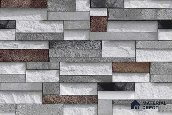 Stacked Stone Look Wall Tile TL 09505 | Matte Finish 18 x 12 inch Ceramic Tile - 7 mm | Suitable For Kitchen, Bathroom, Bedroom & Office