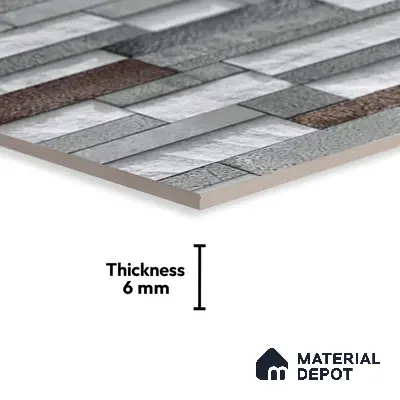Stacked Stone Look Wall Tile TL 09505 | Matte Finish 18 x 12 inch Ceramic Tile - 7 mm | Suitable For Kitchen, Bathroom, Bedroom & Office