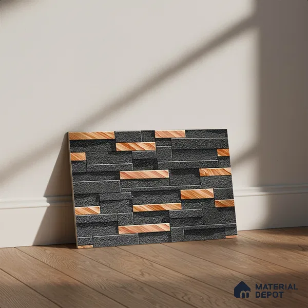 Stacked Stone Look Wall Tile TL 09501 | Matte Finish 18 x 12 inch Ceramic Tile - 7 mm | Suitable For Kitchen, Bathroom, Bedroom & Office