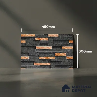 Stacked Stone Look Wall Tile TL 09501 | Matte Finish 18 x 12 inch Ceramic Tile - 7 mm | Suitable For Kitchen, Bathroom, Bedroom & Office