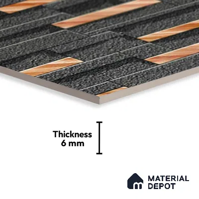 Stacked Stone Look Wall Tile TL 09501 | Matte Finish 18 x 12 inch Ceramic Tile - 7 mm | Suitable For Kitchen, Bathroom, Bedroom & Office