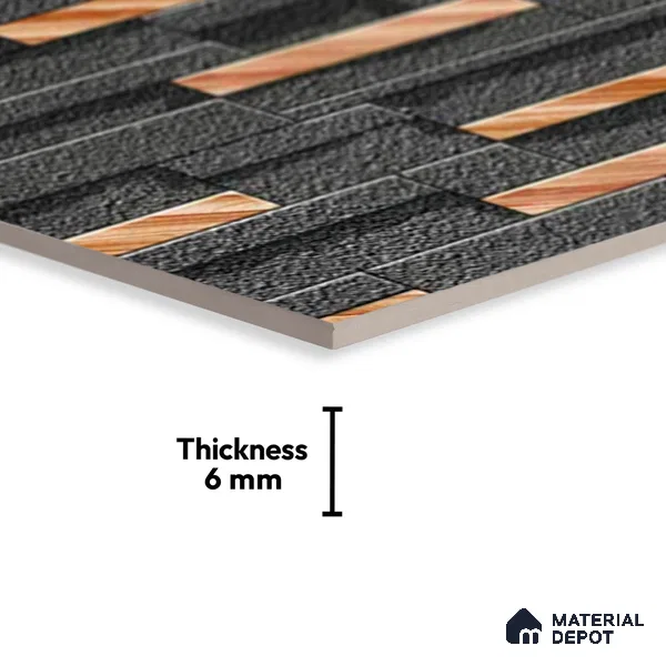 Stacked Stone Look Wall Tile TL 09501 | Matte Finish 18 x 12 inch Ceramic Tile - 7 mm | Suitable For Kitchen, Bathroom, Bedroom & Office