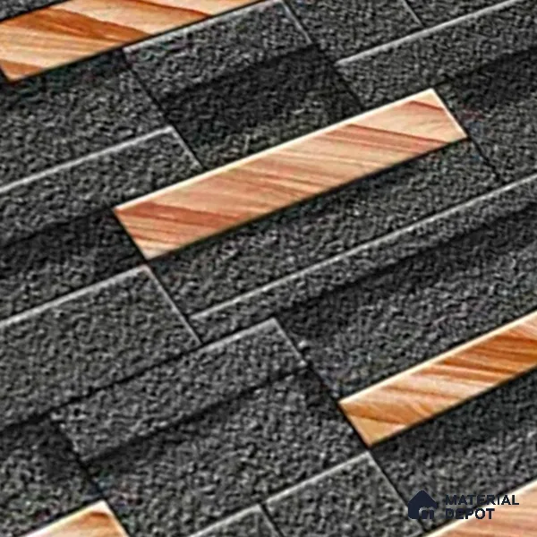 Stacked Stone Look Wall Tile TL 09501 | Matte Finish 18 x 12 inch Ceramic Tile - 7 mm | Suitable For Kitchen, Bathroom, Bedroom & Office