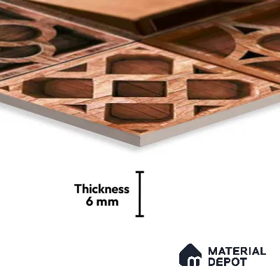 Patterned Look Wall Tile TL 09498 | Matte Finish 18 x 12 inch Ceramic Tile - 7 mm | Suitable For Kitchen, Bathroom, Bedroom & Office