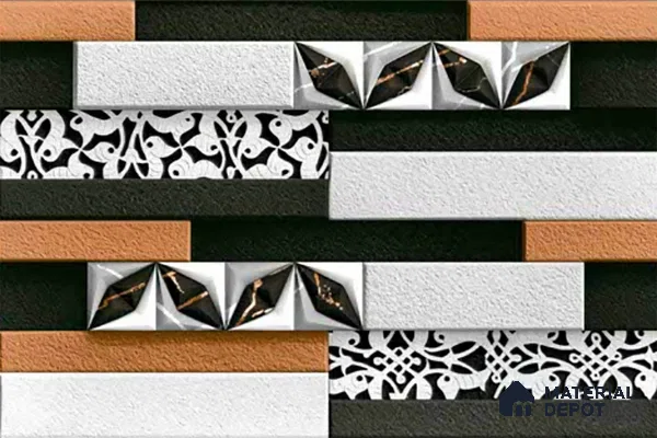 Stone Look Wall Tile TL 09494 | Matte Finish 18 x 12 inch Ceramic Tile - 7 mm | Suitable For Kitchen, Bathroom, Bedroom & Office