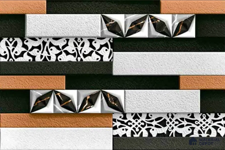 Stone Look Wall Tile TL 09494 | Matte Finish 18 x 12 inch Ceramic Tile - 7 mm | Suitable For Kitchen, Bathroom, Bedroom & Office
