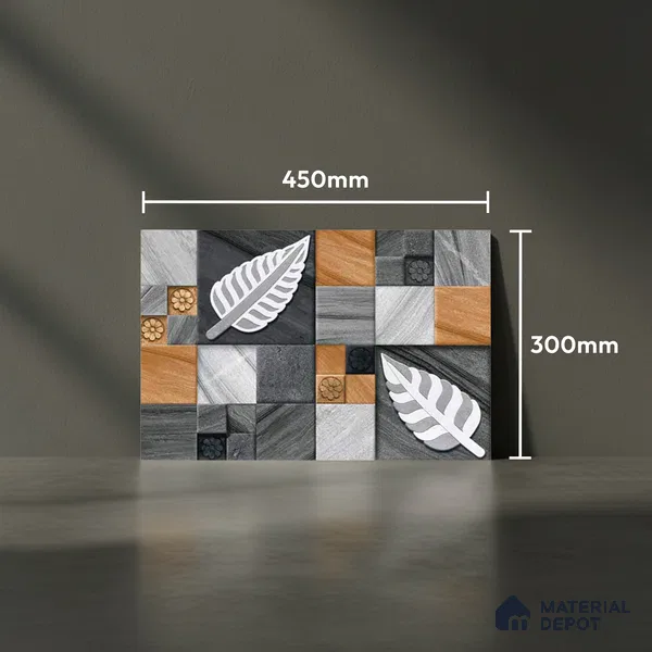 Stacked Stone Look Wall Tile TL 09500 | Matte Finish 18 x 12 inch Ceramic Tile - 7 mm | Suitable For Kitchen, Bathroom, Bedroom & Office
