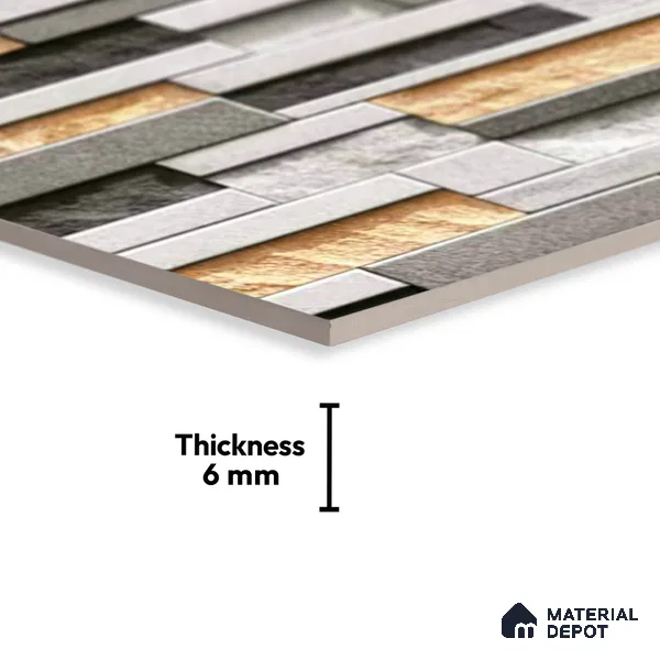 Stacked Stone Look Wall Tile TL 09499 | Matte Finish 18 x 12 inch Ceramic Tile - 7 mm | Suitable For Kitchen, Bathroom, Bedroom & Office