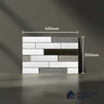 Stacked Stone Look Wall Tile TL 09503 | Matte Finish 18 x 12 inch Ceramic Tile - 7 mm | Suitable For Kitchen, Bathroom, Bedroom & Office
