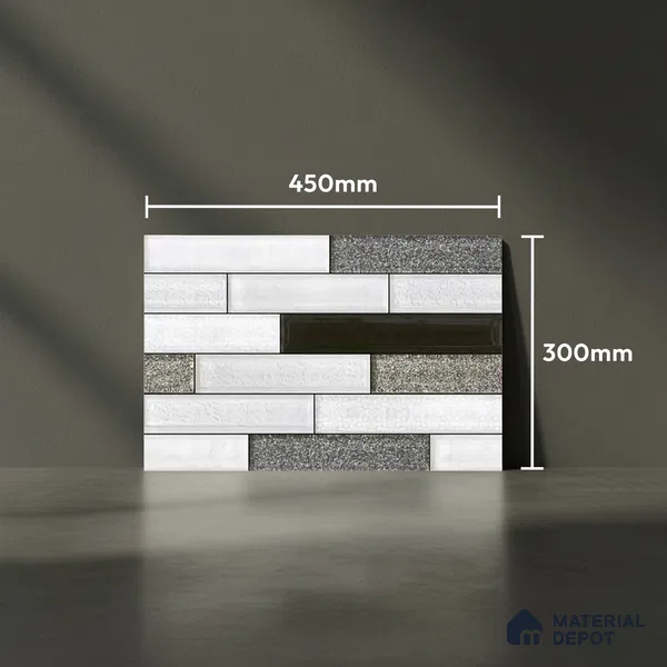 Stacked Stone Look Wall Tile TL 09503 | Matte Finish 18 x 12 inch Ceramic Tile - 7 mm | Suitable For Kitchen, Bathroom, Bedroom & Office
