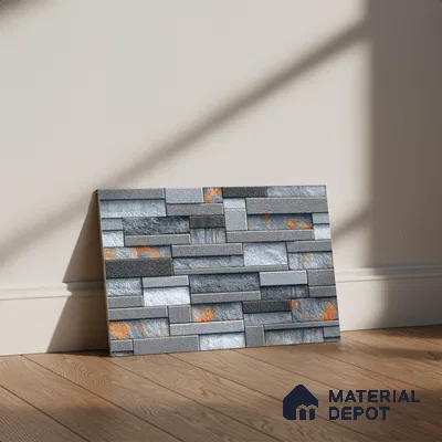 Stacked Stone Look Wall Tile TL 09502 | Matte Finish 18 x 12 inch Ceramic Tile - 7 mm | Suitable For Kitchen, Bathroom, Bedroom & Office