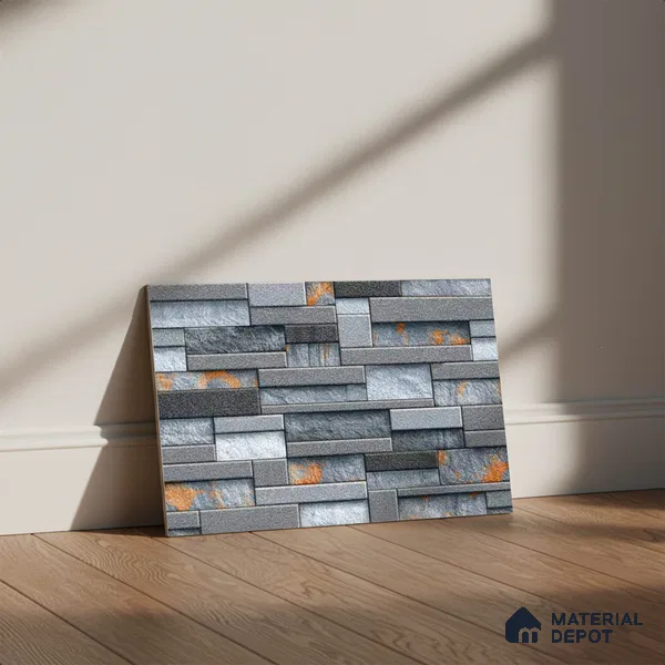 Stacked Stone Look Wall Tile TL 09502 | Matte Finish 18 x 12 inch Ceramic Tile - 7 mm | Suitable For Kitchen, Bathroom, Bedroom & Office