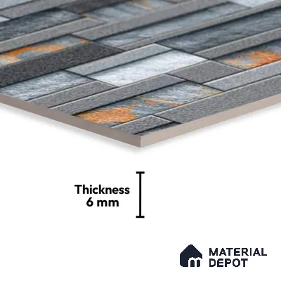 Stacked Stone Look Wall Tile TL 09502 | Matte Finish 18 x 12 inch Ceramic Tile - 7 mm | Suitable For Kitchen, Bathroom, Bedroom & Office