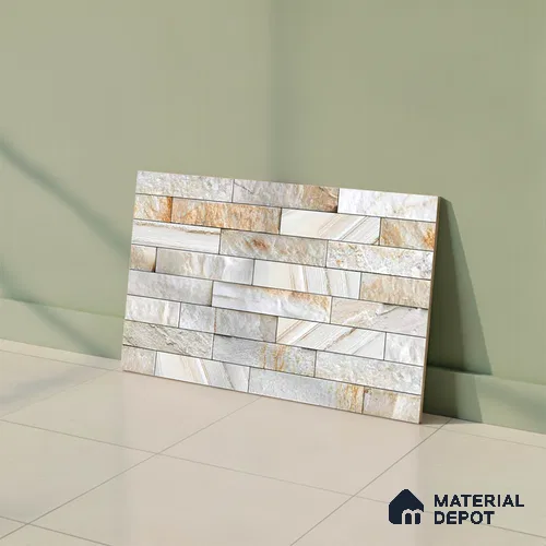Stacked Stone Look Wall Tile TL 09496 | Matte Finish 18 x 12 inch Ceramic Tile - 7 mm | Suitable For Kitchen, Bathroom, Bedroom & Office