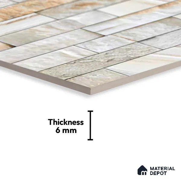 Stacked Stone Look Wall Tile TL 09496 | Matte Finish 18 x 12 inch Ceramic Tile - 7 mm | Suitable For Kitchen, Bathroom, Bedroom & Office