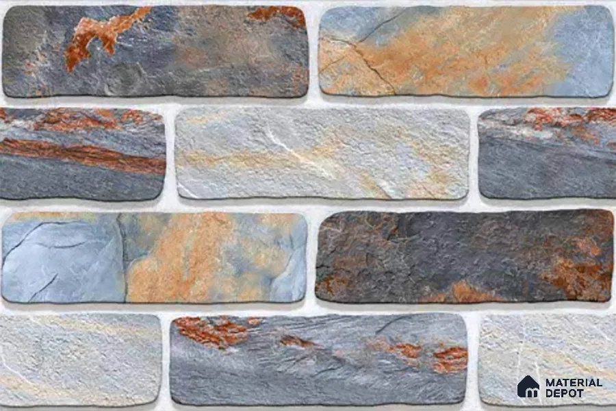 Stone Look Wall Tile TL 09495 | Matte Finish 18 x 12 inch Ceramic Tile - 7 mm | Suitable For Kitchen, Bathroom, Bedroom & Office