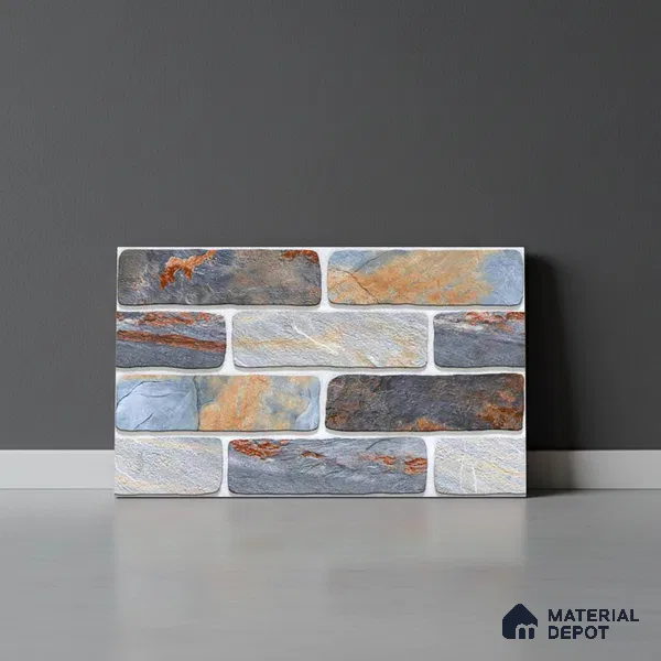 Stone Look Wall Tile TL 09495 | Matte Finish 18 x 12 inch Ceramic Tile - 7 mm | Suitable For Kitchen, Bathroom, Bedroom & Office