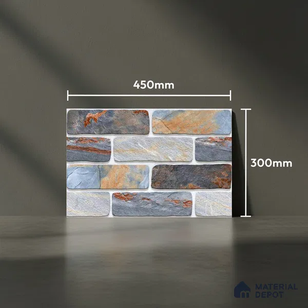 Stone Look Wall Tile TL 09495 | Matte Finish 18 x 12 inch Ceramic Tile - 7 mm | Suitable For Kitchen, Bathroom, Bedroom & Office