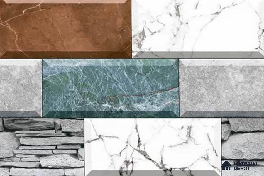 Stone Look Wall Tile TL 09497 | Matte Finish 18 x 12 inch Ceramic Tile - 7 mm | Suitable For Kitchen, Bathroom, Bedroom & Office