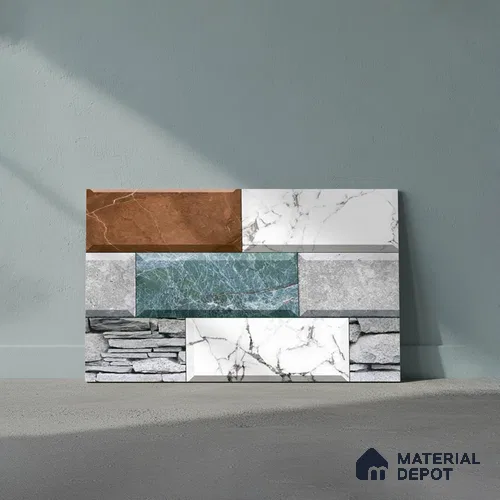 Stone Look Wall Tile TL 09497 | Matte Finish 18 x 12 inch Ceramic Tile - 7 mm | Suitable For Kitchen, Bathroom, Bedroom & Office