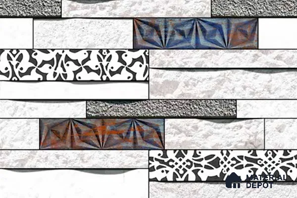 Stone Look Wall Tile TL 09493 | Matte Finish 18 x 12 inch Ceramic Tile - 7 mm | Suitable For Kitchen, Bathroom, Bedroom & Office