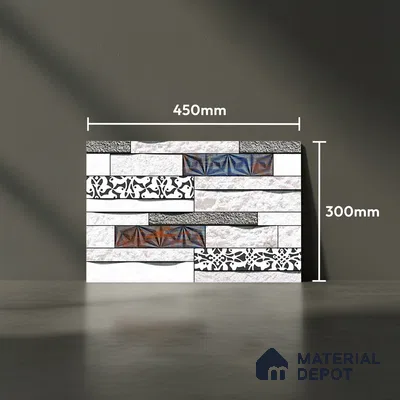 Stone Look Wall Tile TL 09493 | Matte Finish 18 x 12 inch Ceramic Tile - 7 mm | Suitable For Kitchen, Bathroom, Bedroom & Office