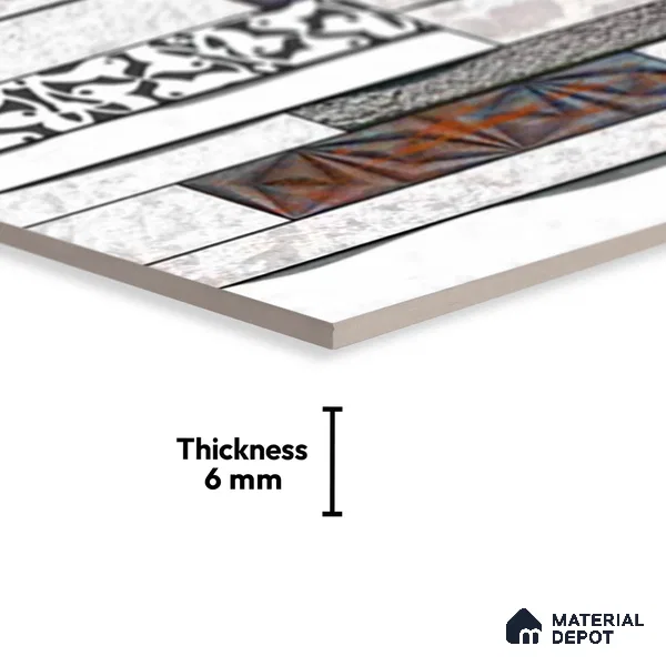 Stone Look Wall Tile TL 09493 | Matte Finish 18 x 12 inch Ceramic Tile - 7 mm | Suitable For Kitchen, Bathroom, Bedroom & Office