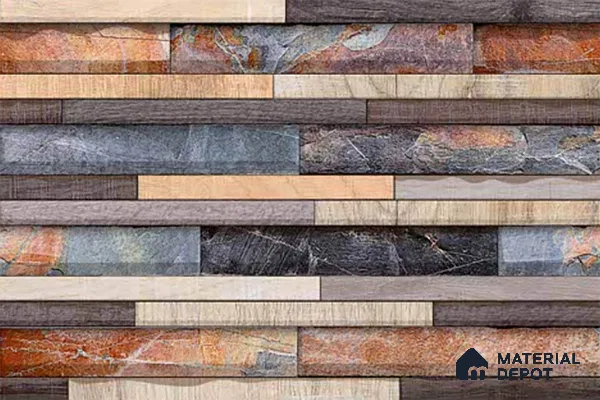 Stacked Stone Look Wall Tile TL 09504 | Matte Finish 18 x 12 inch Ceramic Tile - 7 mm | Suitable For Kitchen, Bathroom, Bedroom & Office