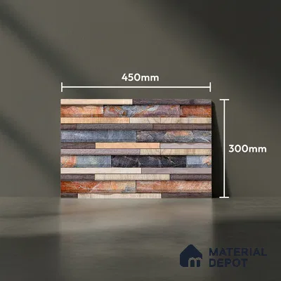Stacked Stone Look Wall Tile TL 09504 | Matte Finish 18 x 12 inch Ceramic Tile - 7 mm | Suitable For Kitchen, Bathroom, Bedroom & Office