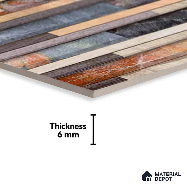 Stacked Stone Look Wall Tile TL 09504 | Matte Finish 18 x 12 inch Ceramic Tile - 7 mm | Suitable For Kitchen, Bathroom, Bedroom & Office